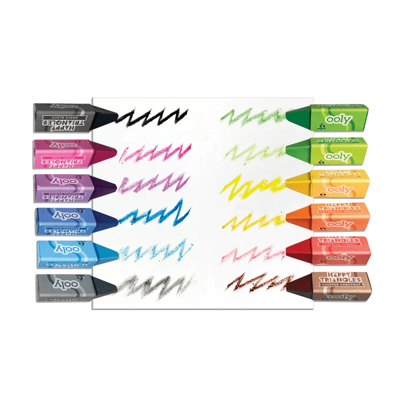 OOLY Happy Triangles Jumbo Crayons - Set of 12 – BelovedKid